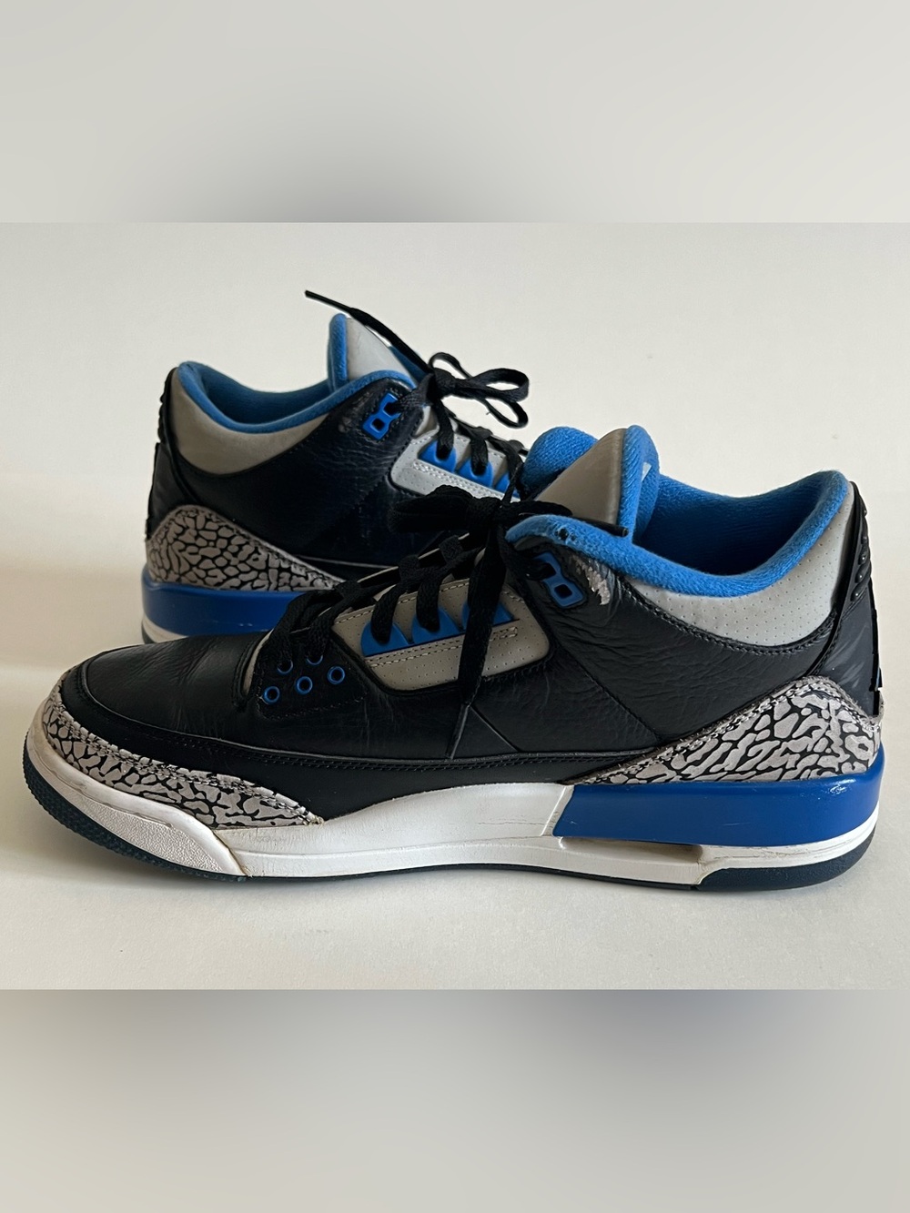 Air Jordan 3 Retro “SPORT BLUE” 2014 Retro Sneakers with Elephant Print - Picture 6 of 9